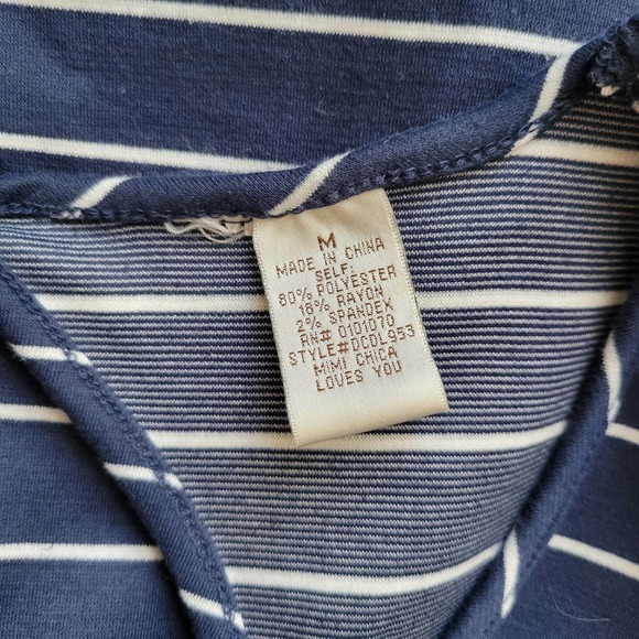 Scoop Neck Striped Nautical Tank Dress with Keyhole Back Detail - Picture 5 of 6